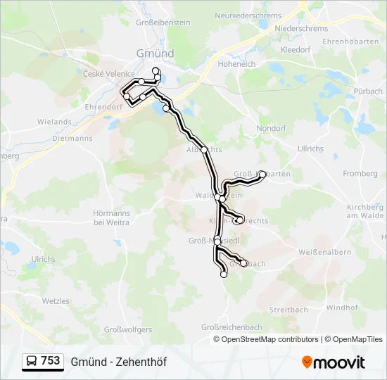 753 Bus Line Map