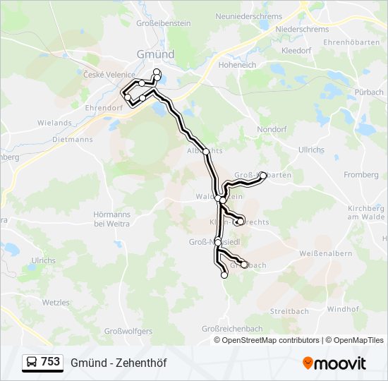 753 bus Line Map