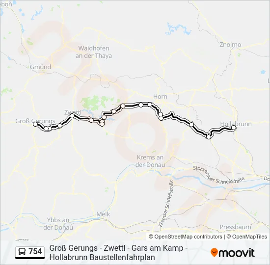 754 Bus Line Map