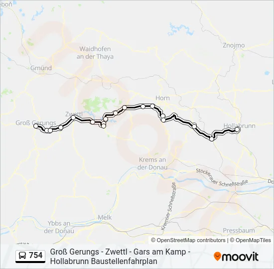 754 Bus Line Map