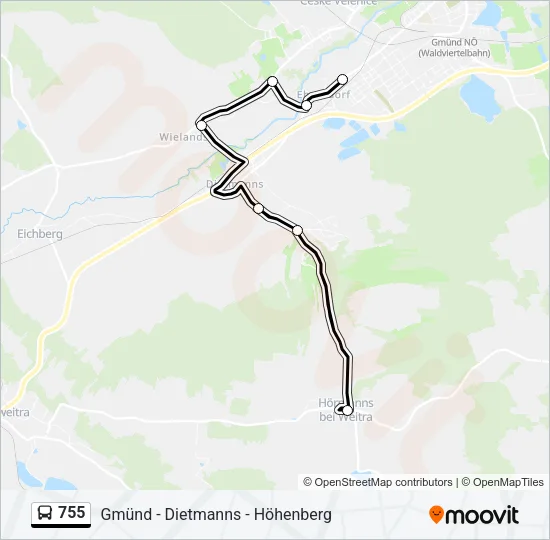 755 Bus Line Map