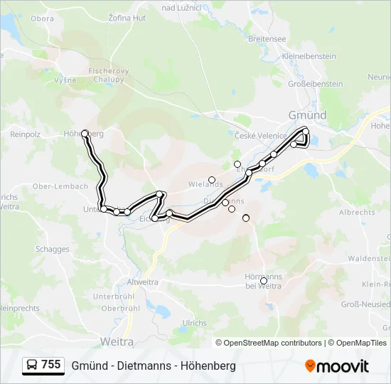 755 Bus Line Map