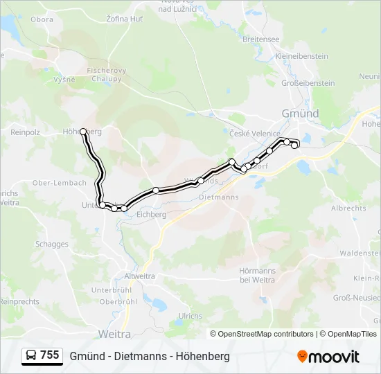 755 Bus Line Map