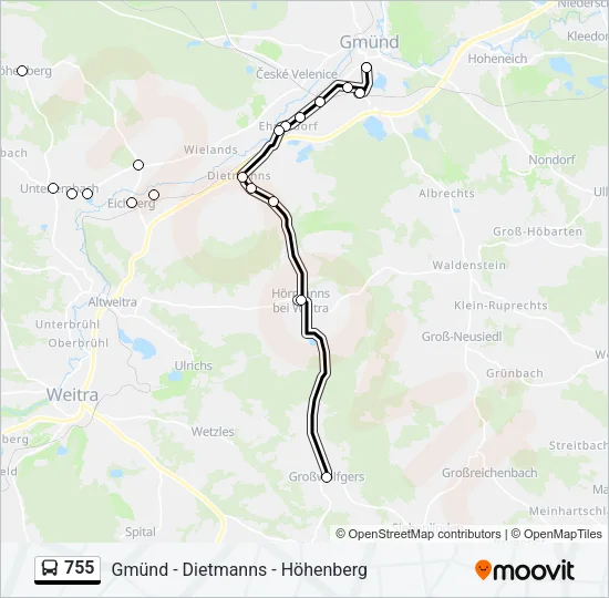 755 Bus Line Map