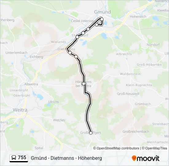 755 Bus Line Map