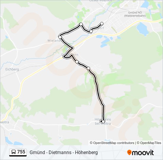 755 bus Line Map