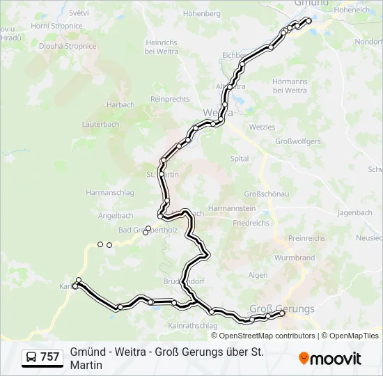 757 Bus Line Map