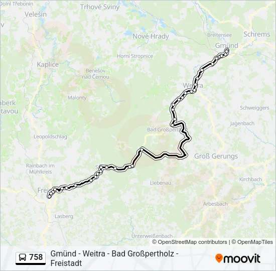 758 Bus Line Map