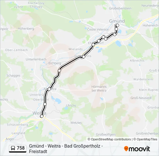 758 Bus Line Map