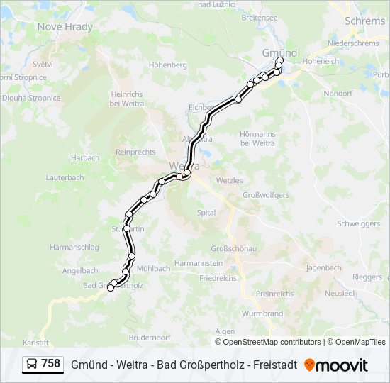 758 bus Line Map