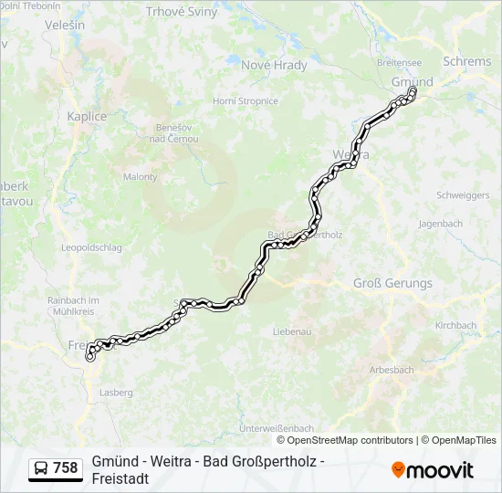 758 Bus Line Map