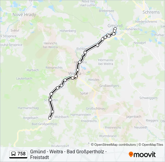758 Bus Line Map