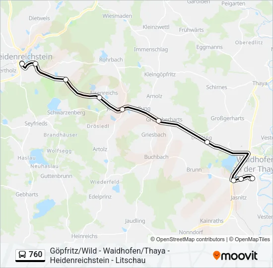 760 Bus Line Map