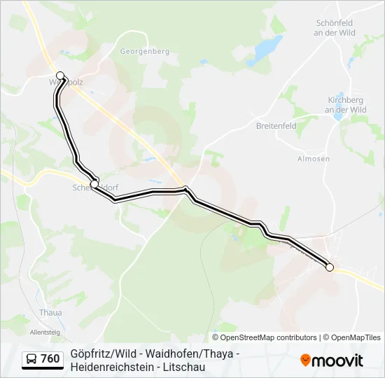 760 Bus Line Map