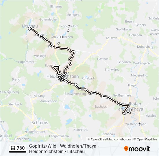 760 bus Line Map