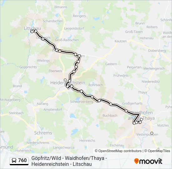 760 Bus Line Map