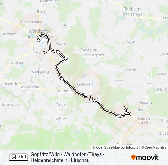 760 Bus Line Map