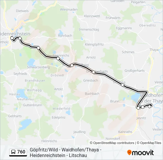 760 Bus Line Map