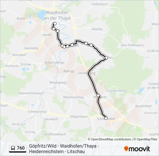 760 Bus Line Map