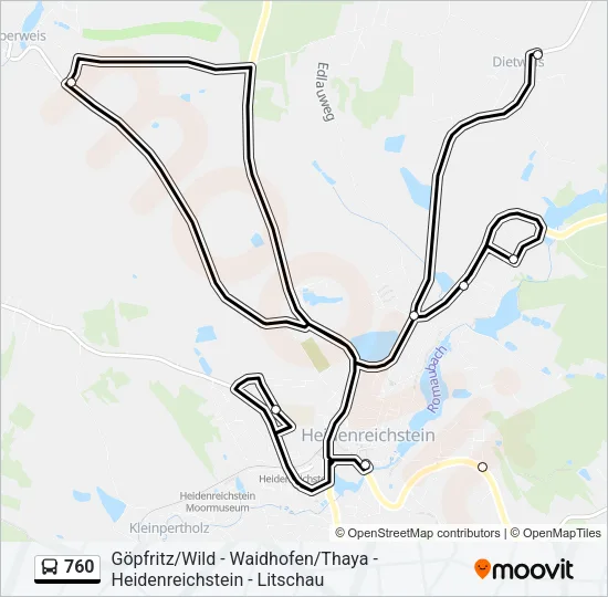 760 Bus Line Map
