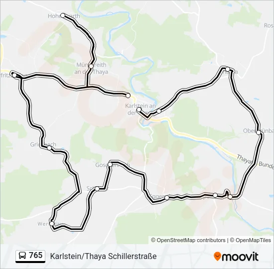 765 Bus Line Map