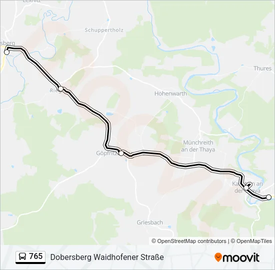 765 Bus Line Map