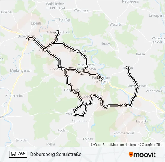 765 Bus Line Map