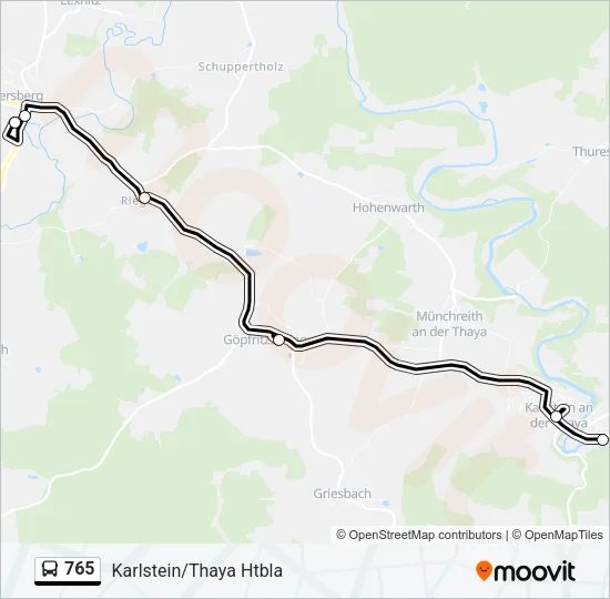 765 Bus Line Map
