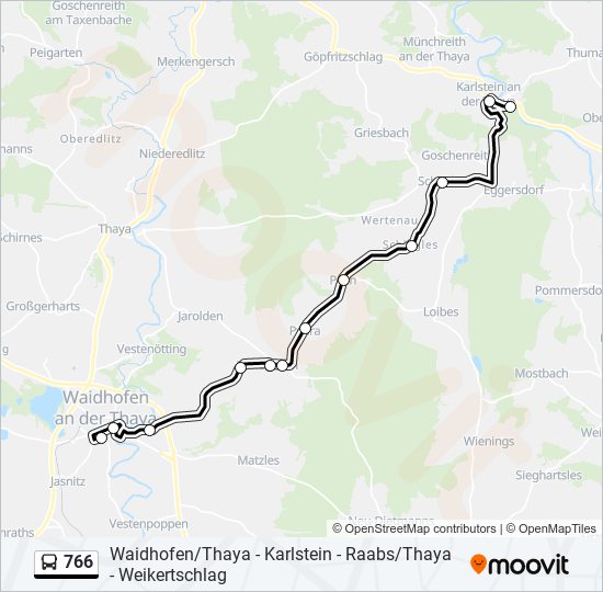 766 bus Line Map