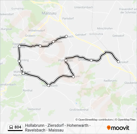 804 Route: Fahrpläne, Haltestellen & Karten - Ziersdorf Bahnhof ...