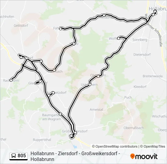 805 Bus Line Map