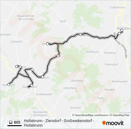 805 Bus Line Map