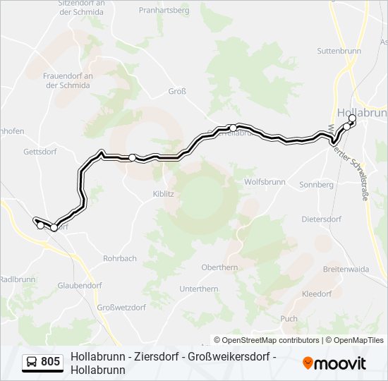 805 bus Line Map