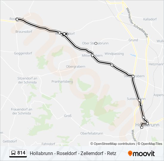 814 bus Line Map