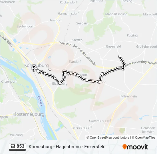 853 Bus Line Map