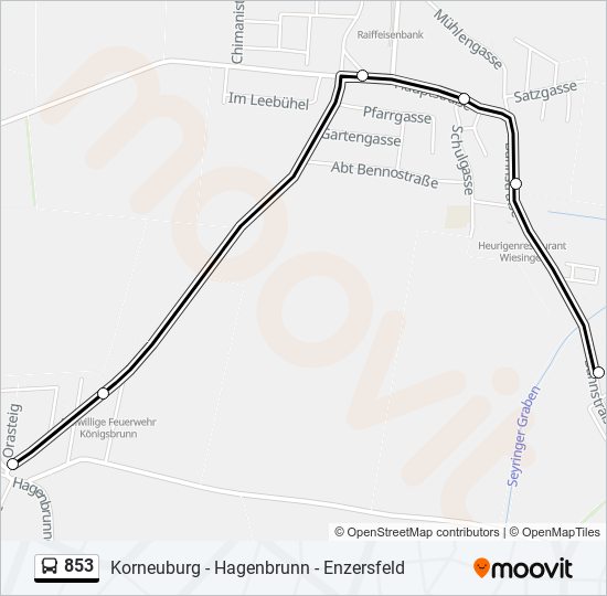 853 bus Line Map