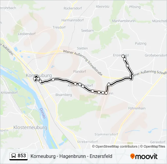 853 Bus Line Map