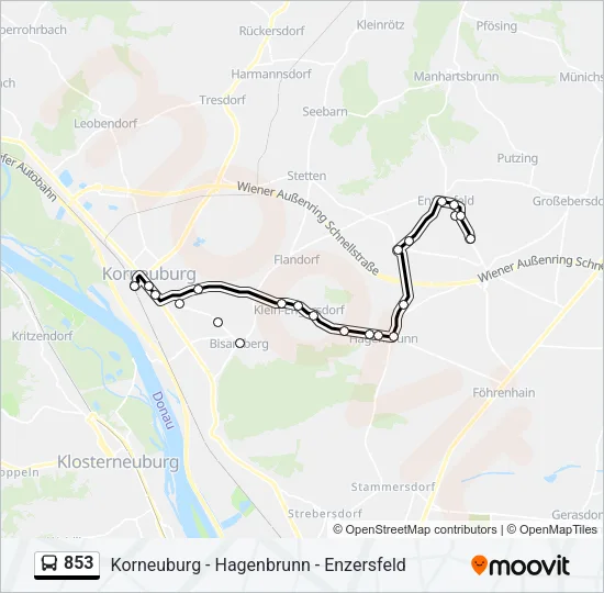 853 Bus Line Map