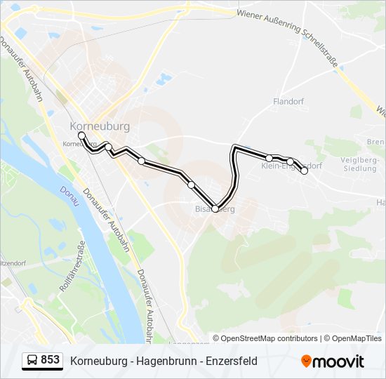 853 Route Schedules, Stops & Maps Kleinengersdorf Flandorferweg