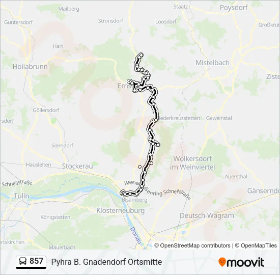857 Bus Line Map