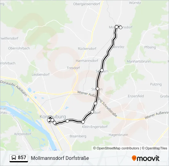 857 Bus Line Map