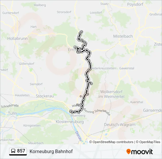 857 Bus Line Map
