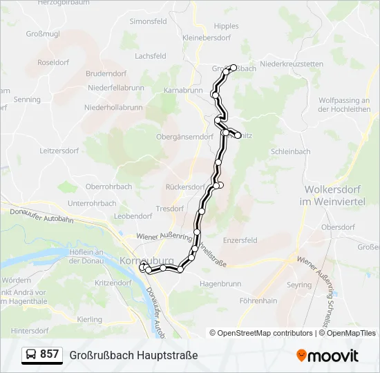 857 Bus Line Map