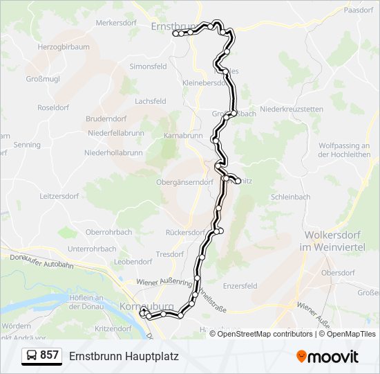 857 bus Line Map