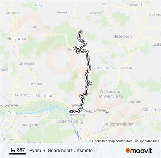 857 bus Line Map