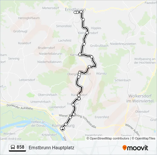 858 Bus Line Map