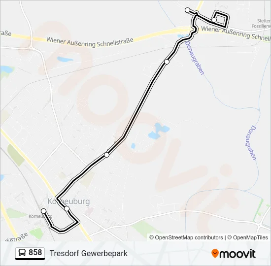 858 Bus Line Map