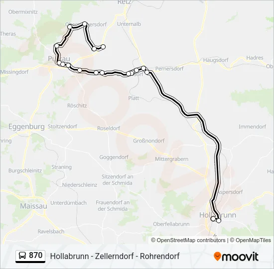 870 Bus Line Map
