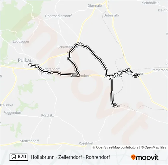 870 Bus Line Map