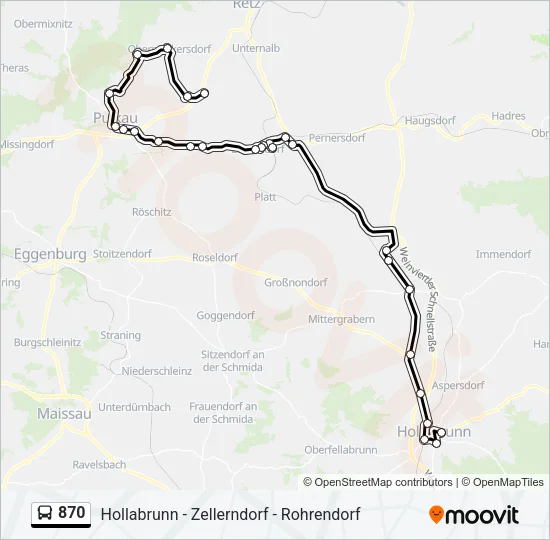 870 Bus Line Map